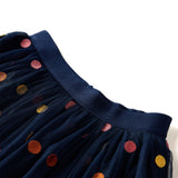 VidaXL Jupe enfant avec tulle et pois 92 bleu marine