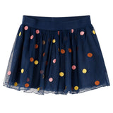 VidaXL Jupe enfant avec tulle et pois 104 bleu marine
