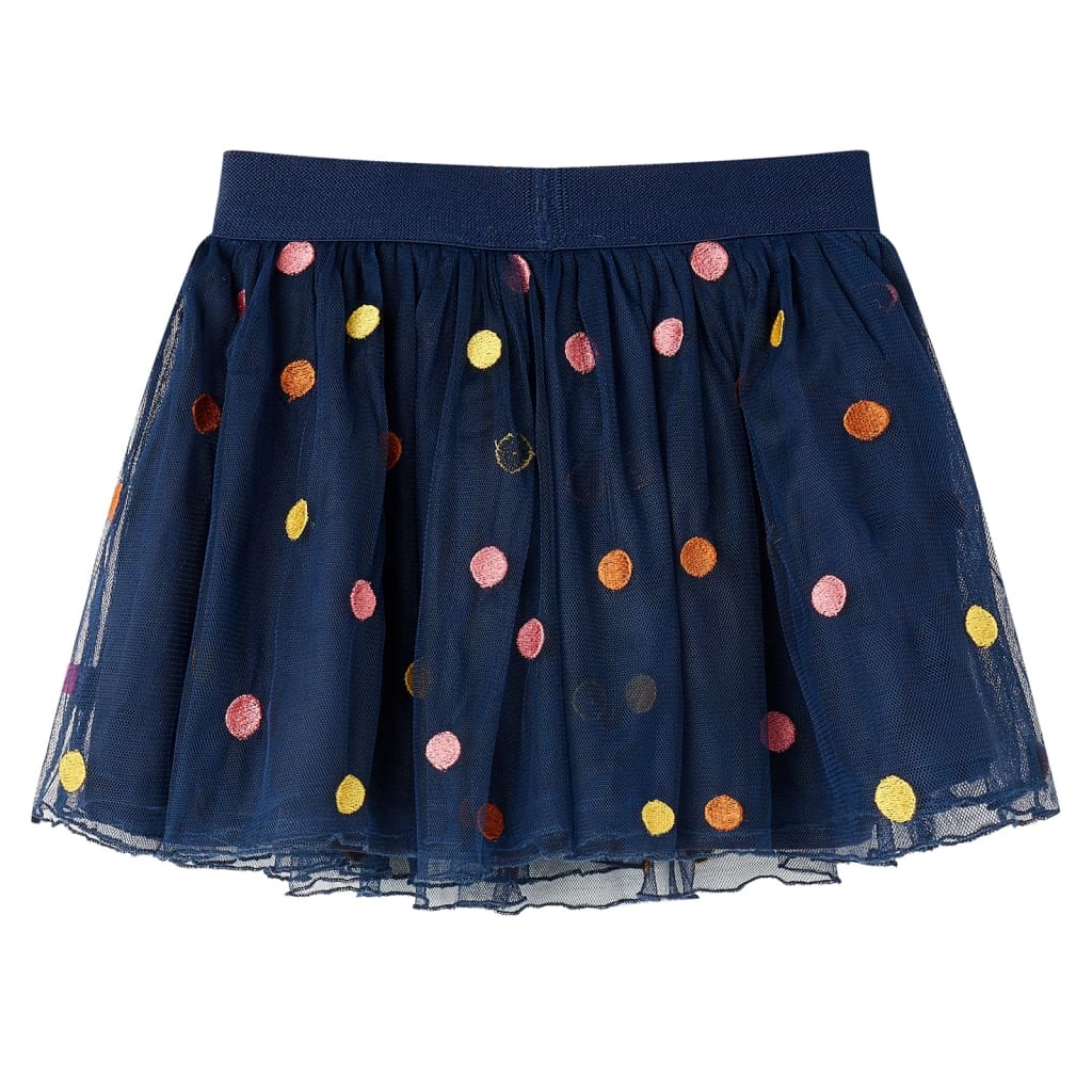 VidaXL Jupe enfant avec tulle et pois 104 bleu marine