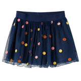 VidaXL Jupe enfant avec tulle et pois 128 bleu marine