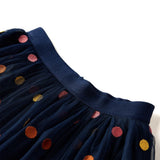 VidaXL Jupe enfant avec tulle et pois 128 bleu marine