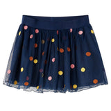 VidaXL Jupe enfant avec tulle et pois 140 bleu marine