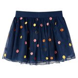 VidaXL Jupe enfant avec tulle et pois 140 bleu marine