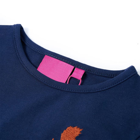 VidaXL Chemise enfant à manches longues 128 bleu marine