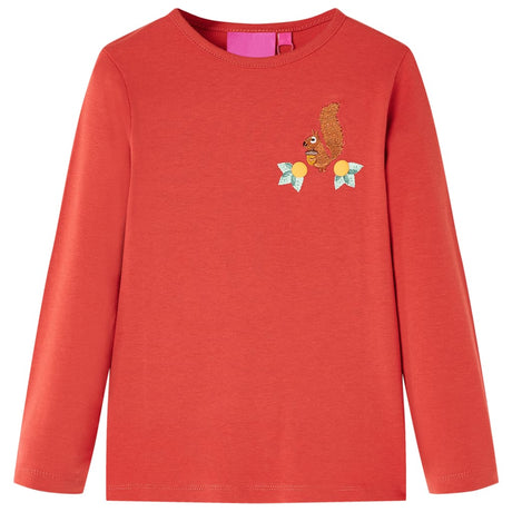 VidaXL Chemise enfant à manches longues 128 rouge marron