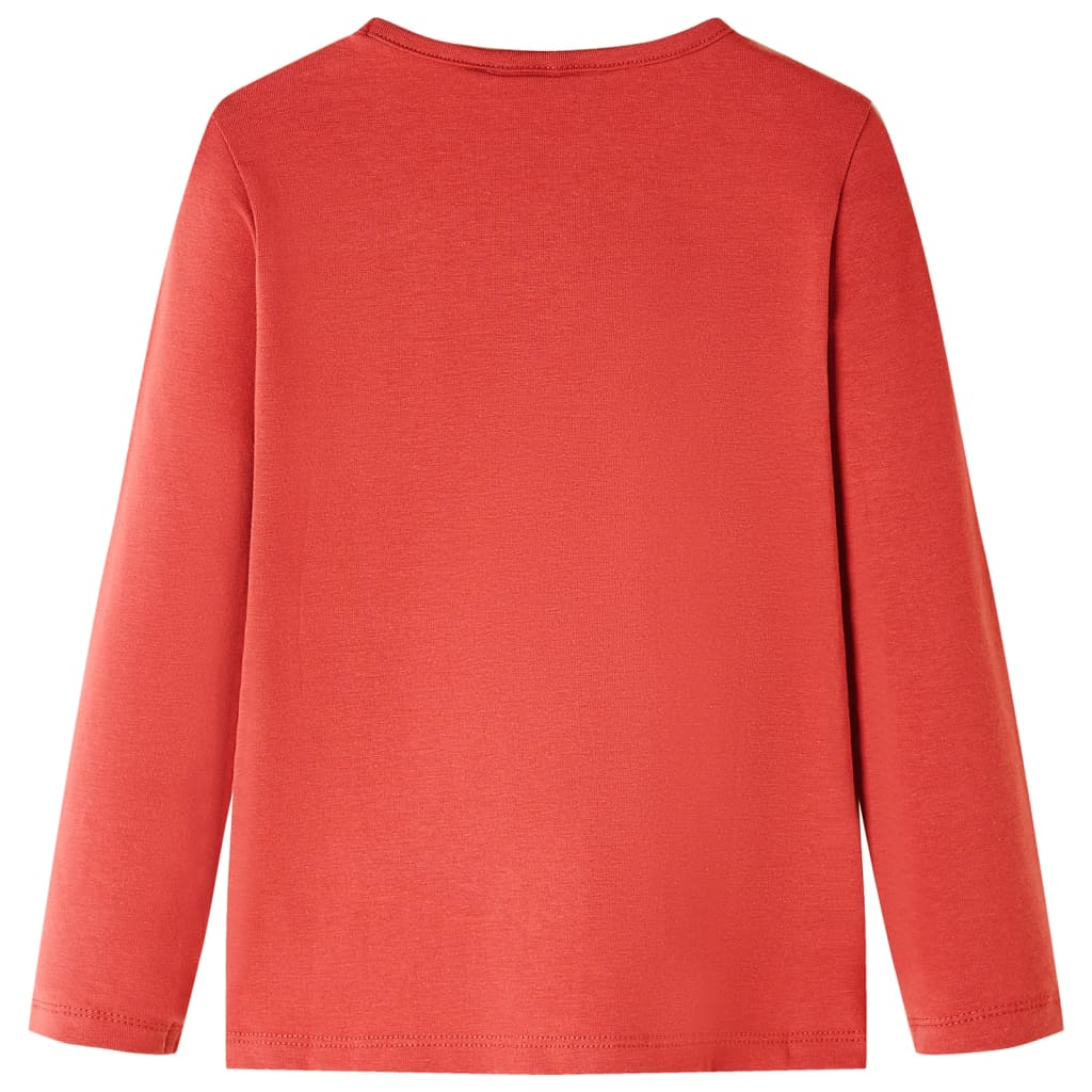 VidaXL Chemise enfant à manches longues 128 rouge marron