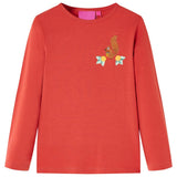 VidaXL Chemise enfant à manches longues 140 rouge-marron