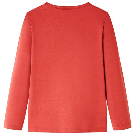 VidaXL Chemise enfant à manches longues 140 rouge-marron