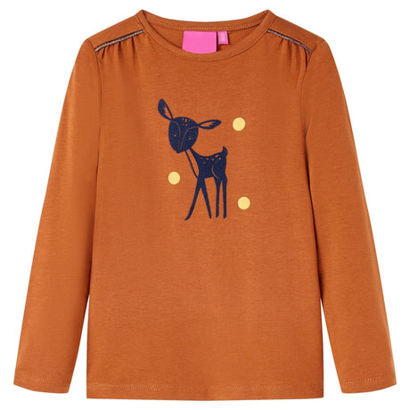 VidaXL Chemise enfant à manches longues 92 couleur cognac