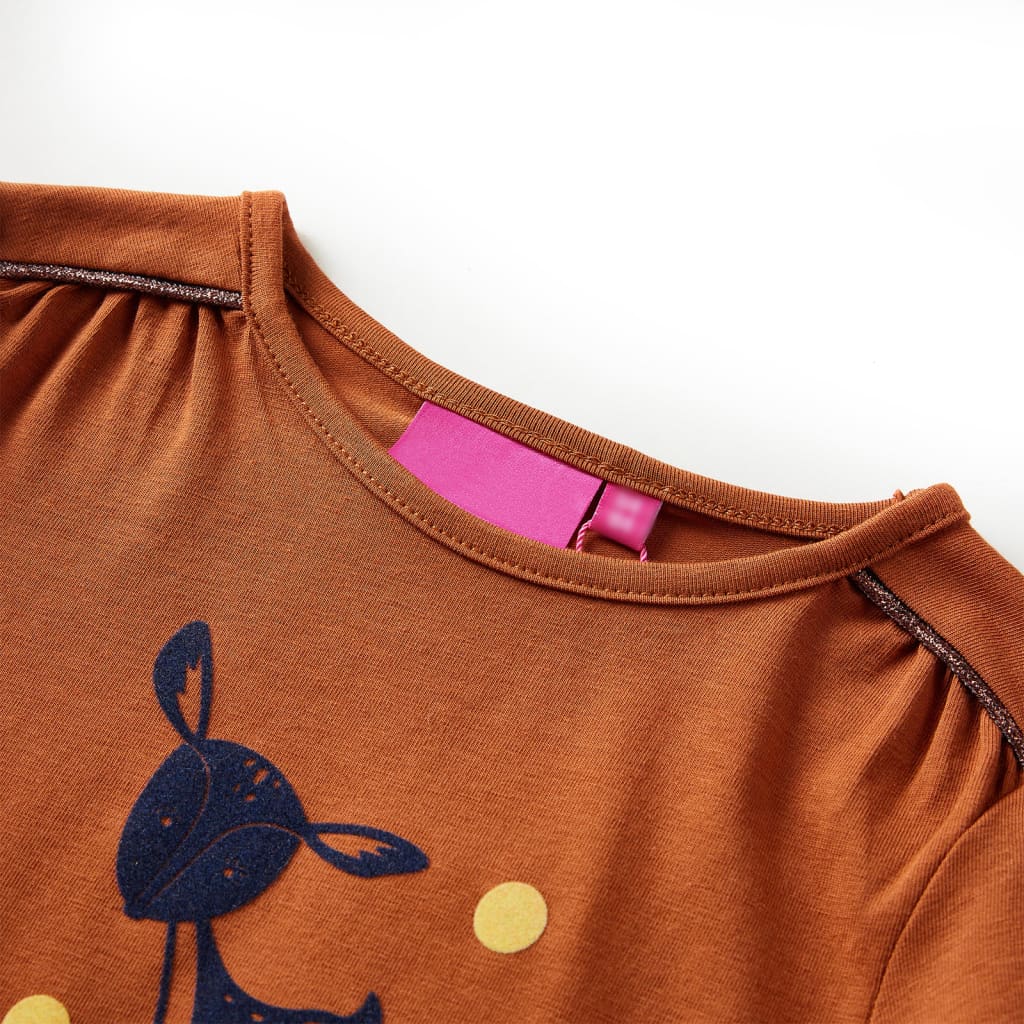 VidaXL Chemise enfant à manches longues 92 couleur cognac
