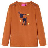 VidaXL Chemise enfant à manches longues 104 couleur cognac