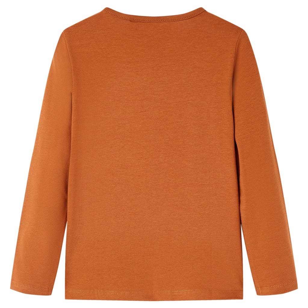 VidaXL Chemise enfant à manches longues 116 couleur cognac