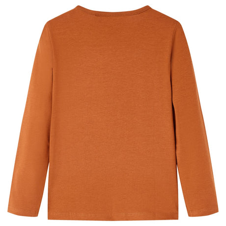 VidaXL Chemise enfant à manches longues 128 couleur cognac