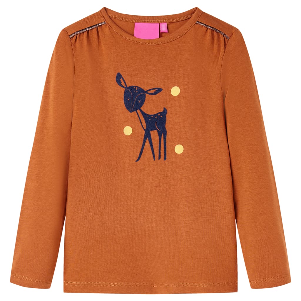 VidaXL Chemise enfant à manches longues 140 couleur cognac