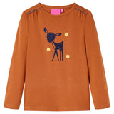 VidaXL Chemise enfant à manches longues 140 couleur cognac