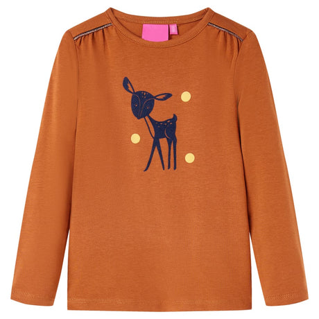 VidaXL Chemise enfant à manches longues 140 couleur cognac