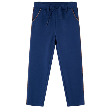 VidaXL Pantalon enfant avec cordon de serrage 104 bleu marine