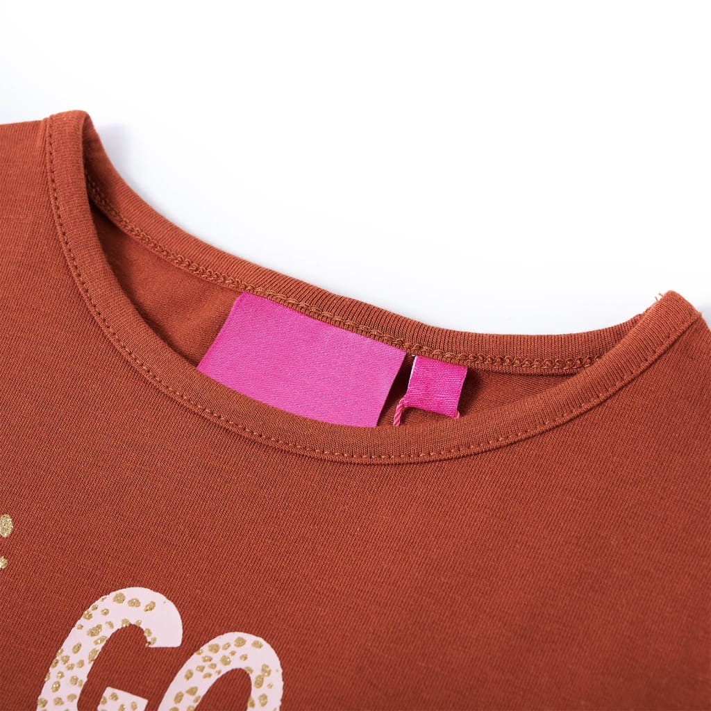 VidaXL Chemise enfant à manches longues 116 couleur cognac