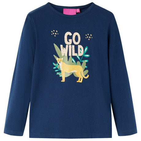 VidaXL Chemise enfant à manches longues 128 bleu marine