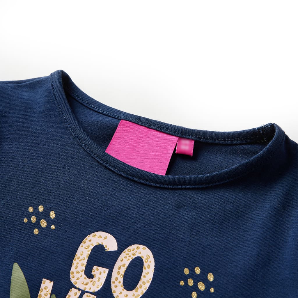 VidaXL Chemise enfant à manches longues 140 bleu marine