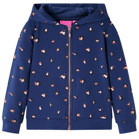 VidaXL Cardigan enfant à capuche 92 bleu marine