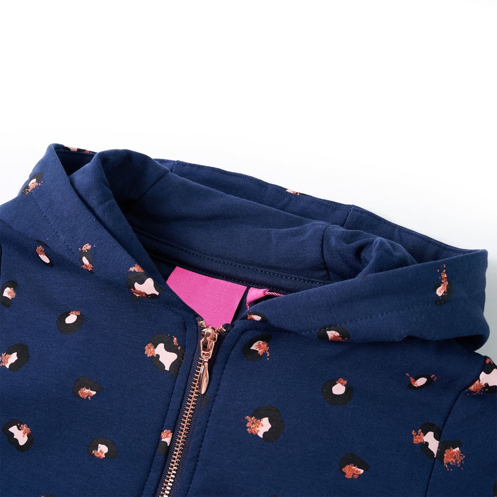 VidaXL Cardigan enfant à capuche 104 bleu marine