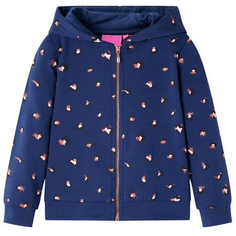 VidaXL Cardigan enfant à capuche 116 bleu marine