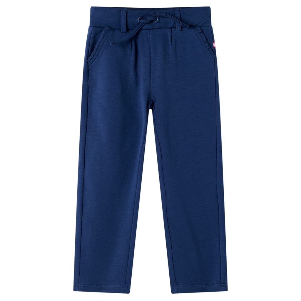 VidaXL Pantalon enfant avec cordon de serrage 140 bleu marine