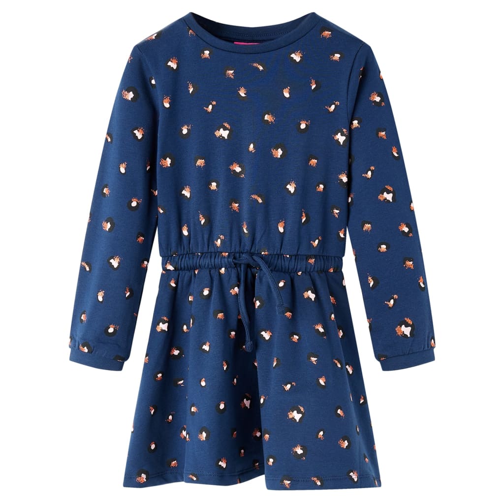 VidaXL Robe enfant à manches longues 116 bleu marine