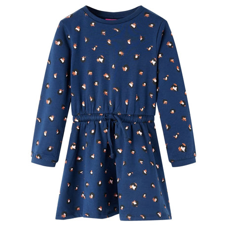 VidaXL Robe enfant à manches longues 116 bleu marine