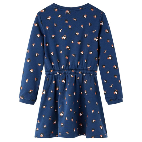 VidaXL Robe enfant à manches longues 116 bleu marine