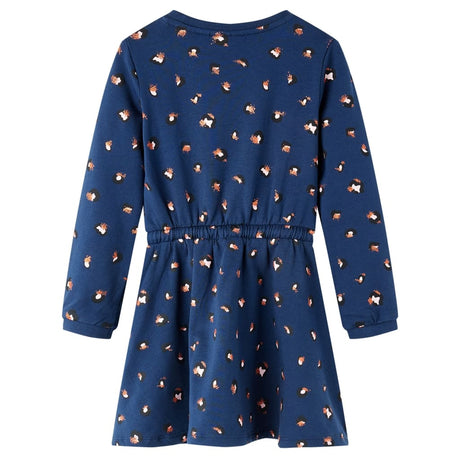 VidaXL Robe enfant à manches longues 128 bleu marine