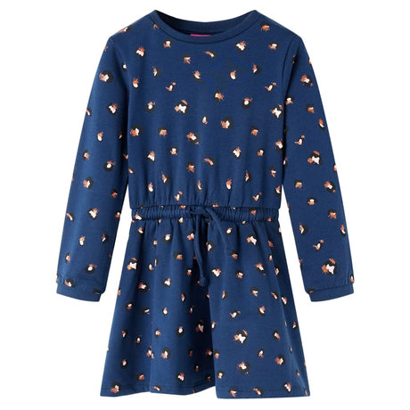 VidaXL Robe enfant à manches longues 140 bleu marine