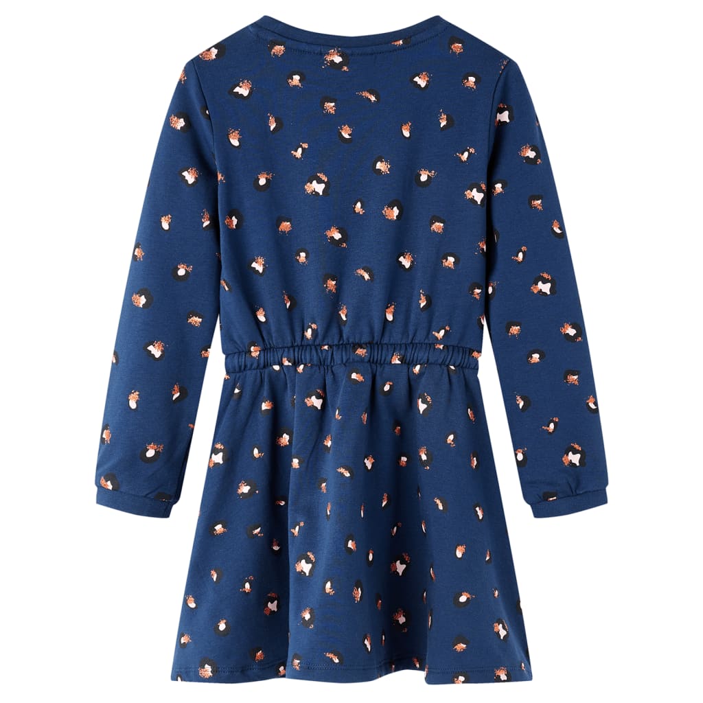 VidaXL Robe enfant à manches longues 140 bleu marine