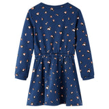 VidaXL Robe enfant à manches longues 140 bleu marine