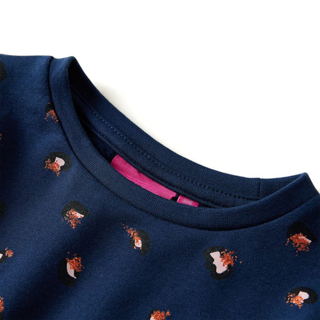 VidaXL Robe enfant à manches longues 140 bleu marine