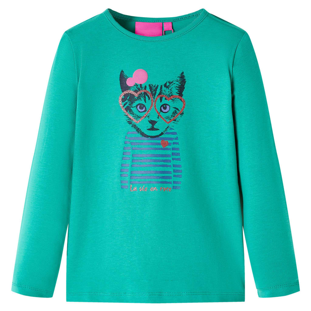 VidaXL Chemise enfant à manches longues 116 vert vif