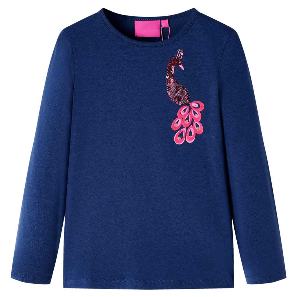 VidaXL Chemise enfant à manches longues 92 bleu marine