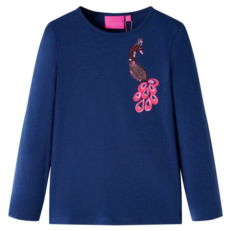 VidaXL Chemise enfant à manches longues 104 bleu marine
