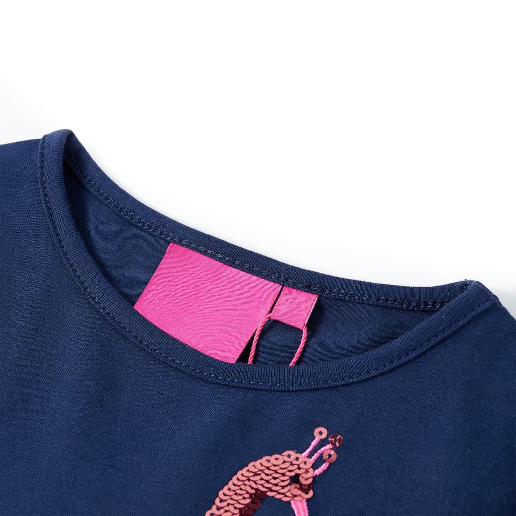 VidaXL Chemise enfant à manches longues 116 bleu marine