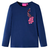 VidaXL Chemise enfant à manches longues 128 bleu marine