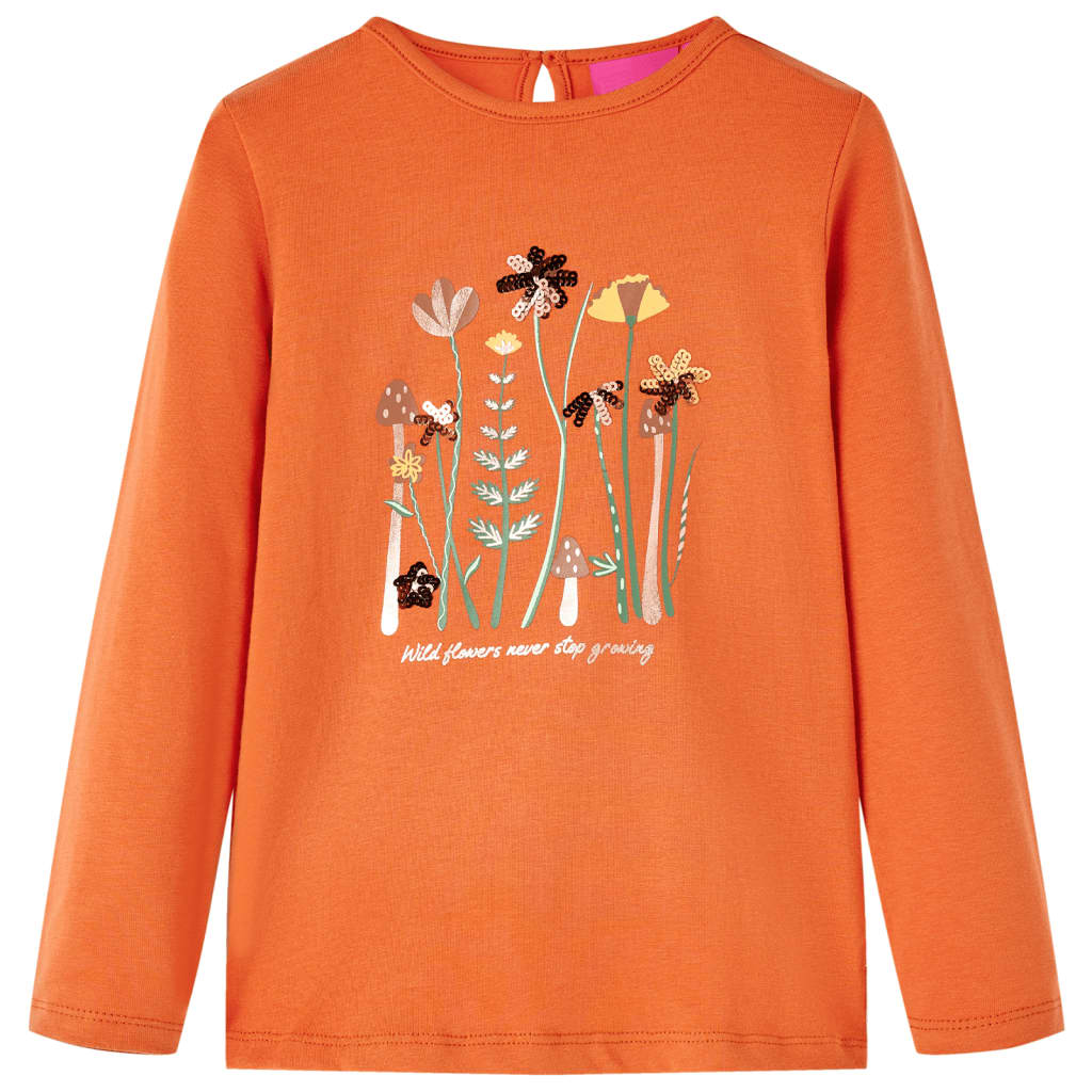 VidaXL Chemise enfant à manches longues 92 orange-marron