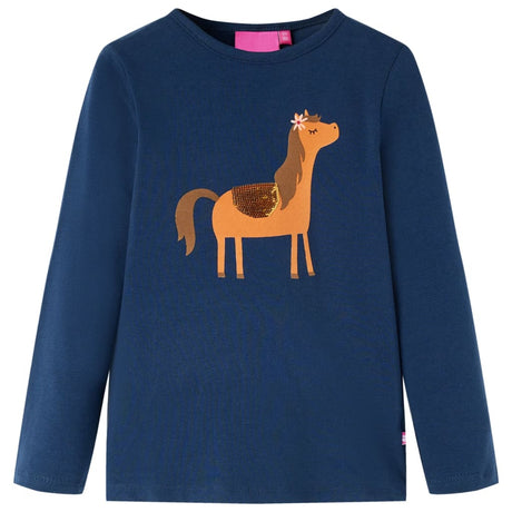 VidaXL Chemise enfant à manches longues 104 bleu marine