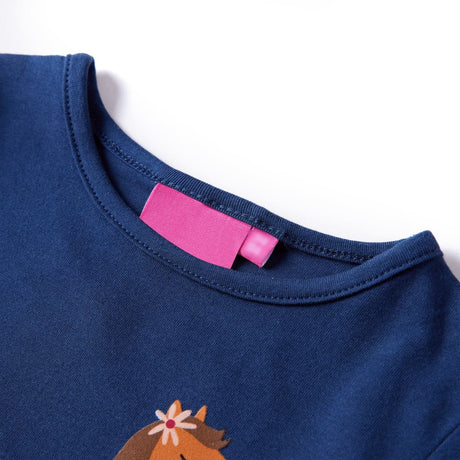 VidaXL Chemise enfant à manches longues 104 bleu marine