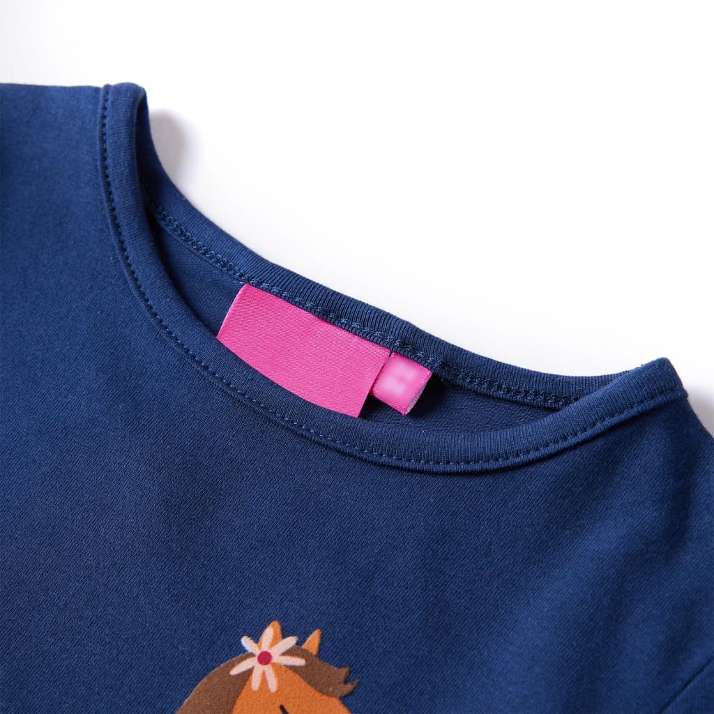 VidaXL Chemise enfant à manches longues 116 bleu marine