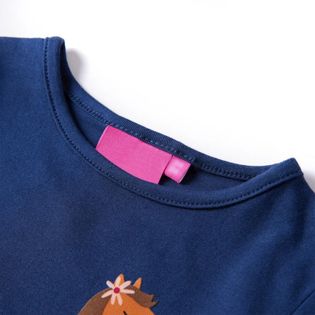 VidaXL Chemise enfant à manches longues 116 bleu marine