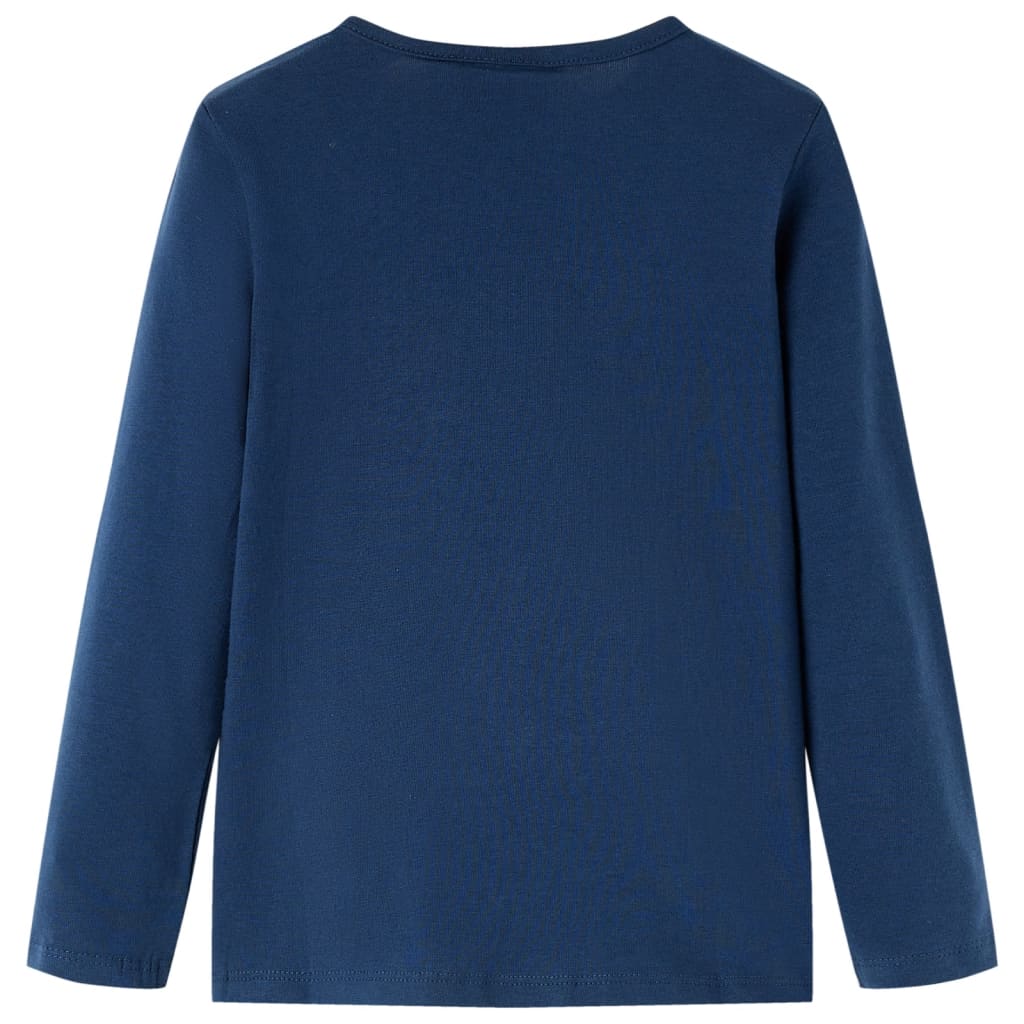VidaXL Chemise enfant à manches longues 128 bleu marine