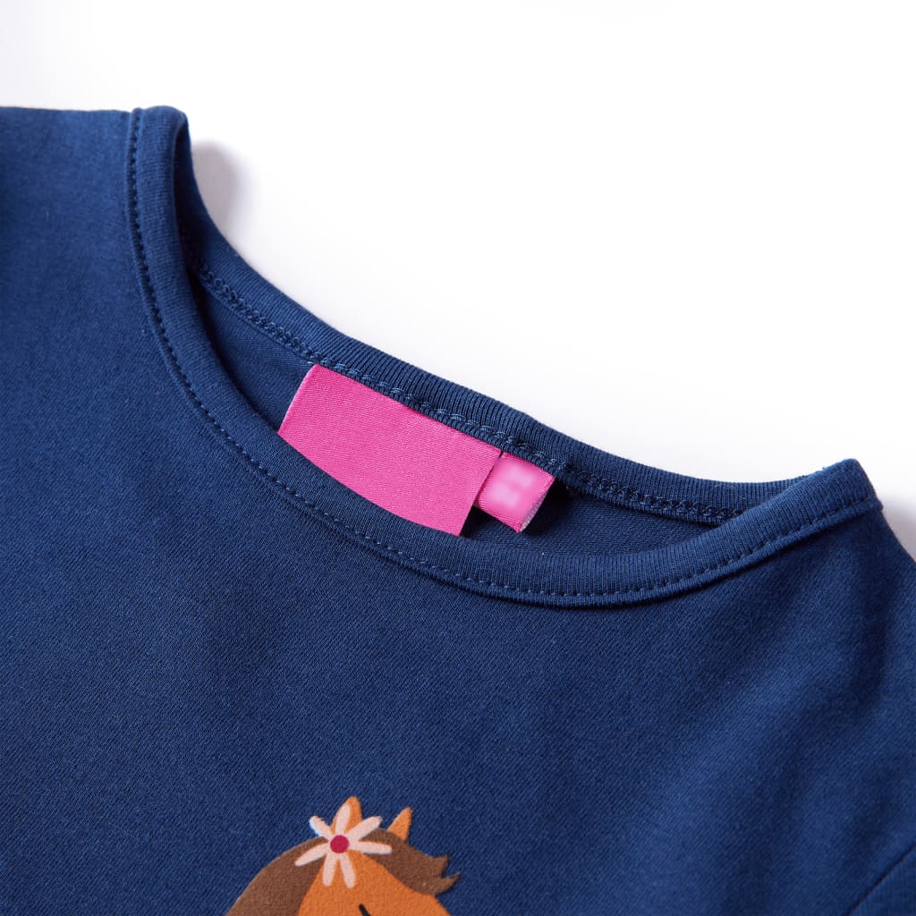 VidaXL Chemise enfant à manches longues 140 bleu marine