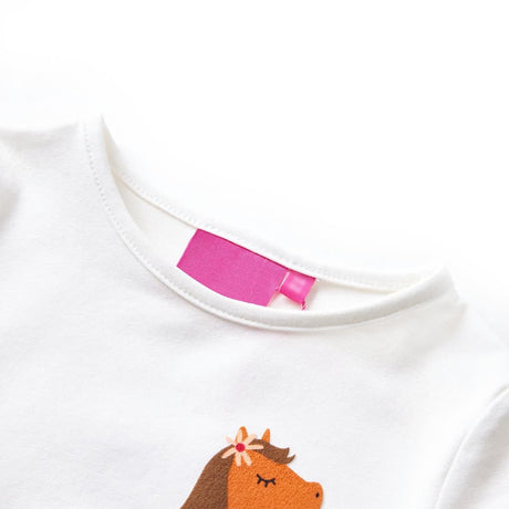 VidaXL Chemise enfant à manches longues 104 couleur écru