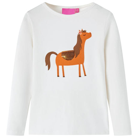 VidaXL Chemise enfant à manches longues 128 couleur écru